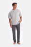 Grey CROW NECK OVERSIZE TOP COTTON MODAL PAJAMA SET