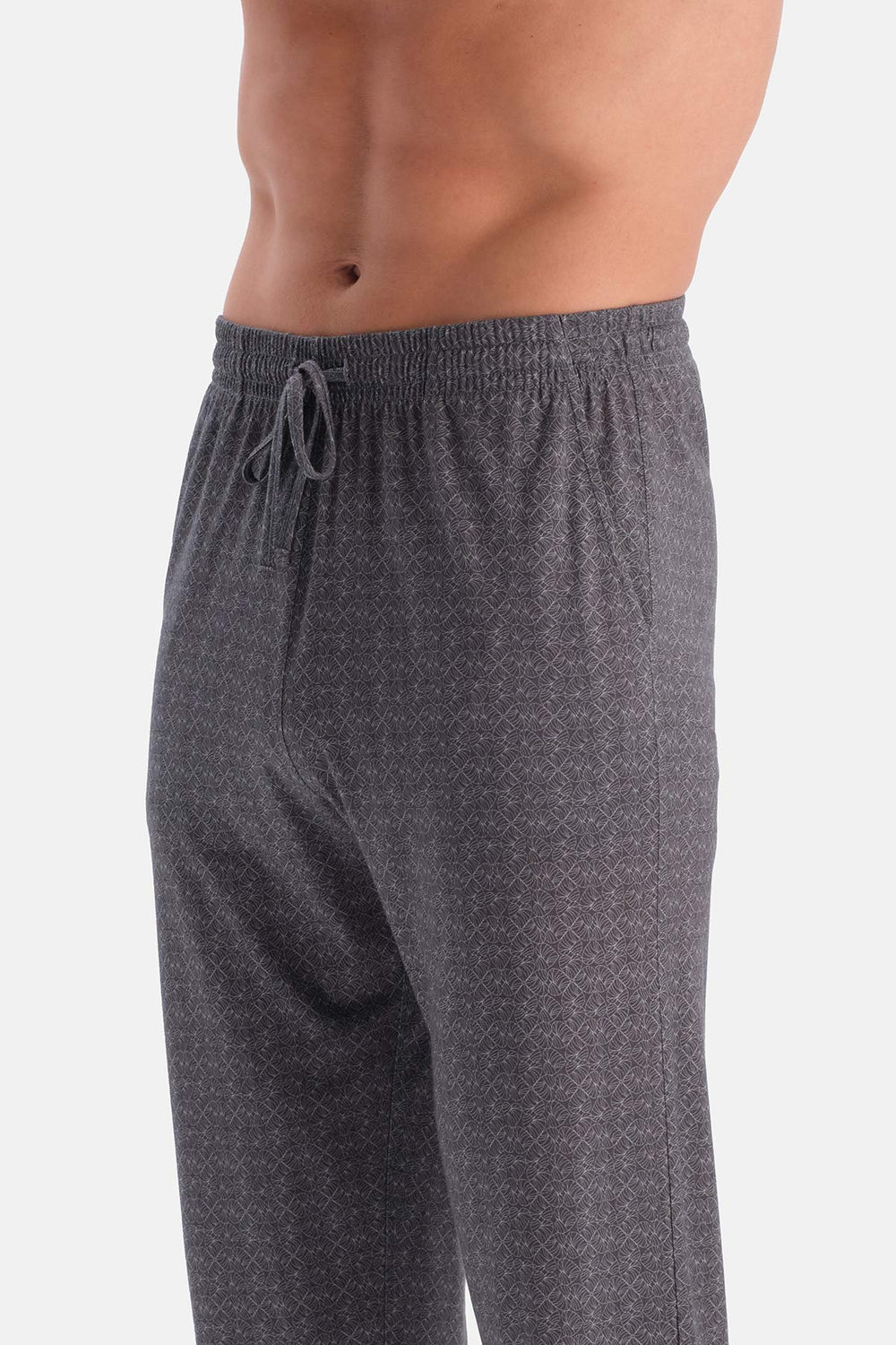 Grey CROW NECK OVERSIZE TOP COTTON MODAL PAJAMA SET