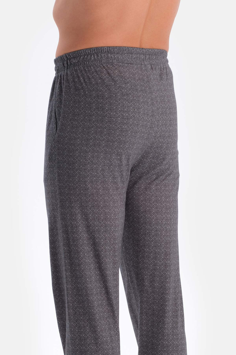 Grey CROW NECK OVERSIZE TOP COTTON MODAL PAJAMA SET