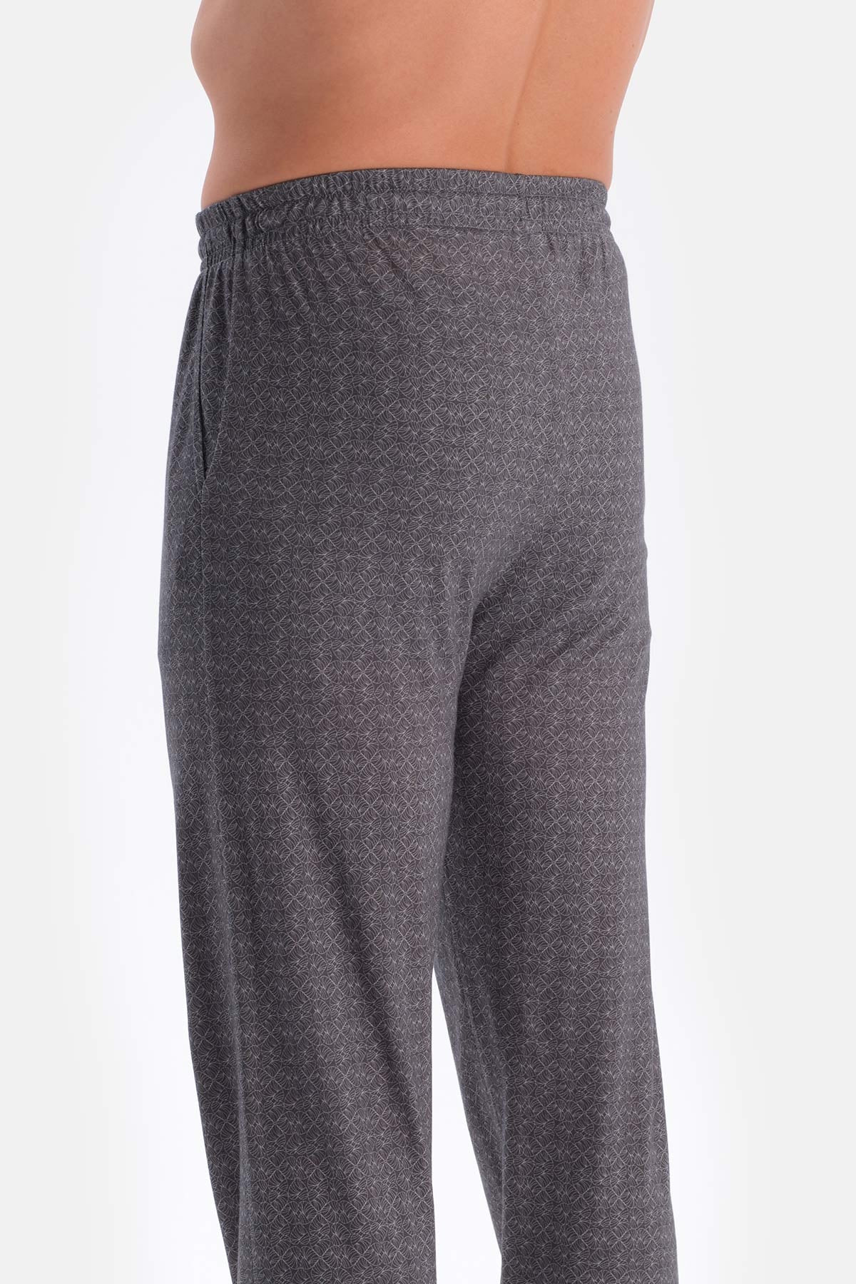 Grey CROW NECK OVERSIZE TOP COTTON MODAL PAJAMA SET