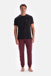 Siyah Kısa Kollu Nopeli Tişört Pantolon Pijama Takımı