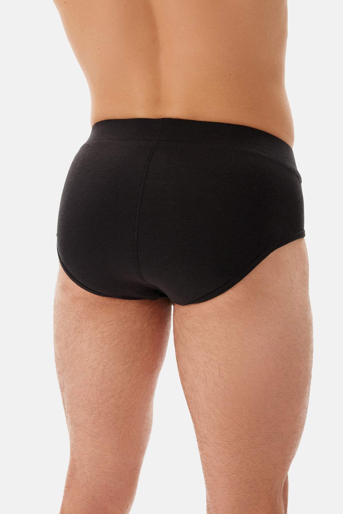 Siyah Dikiş Detaylı Kumaş Kaplama Lastikli Slip