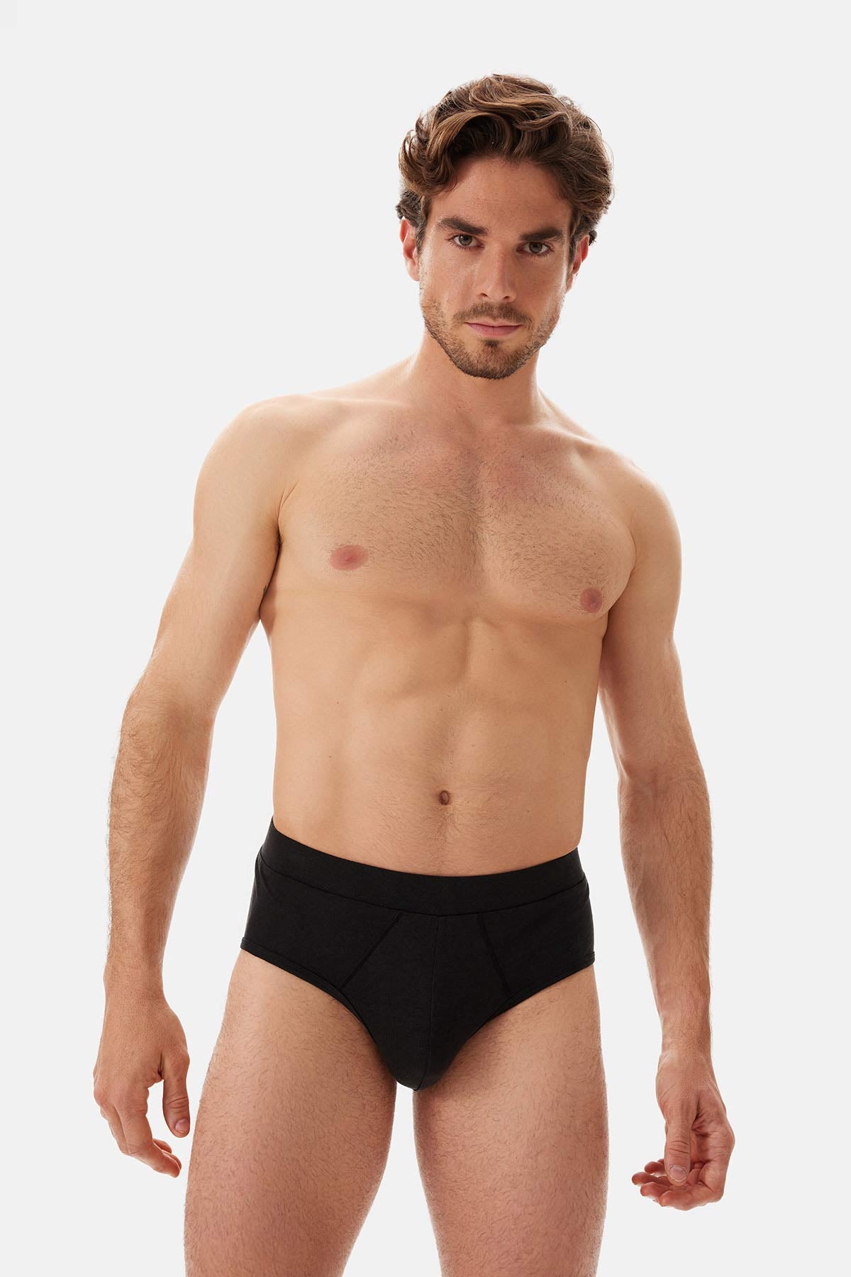 Siyah Dikiş Detaylı Kumaş Kaplama Lastikli Slip