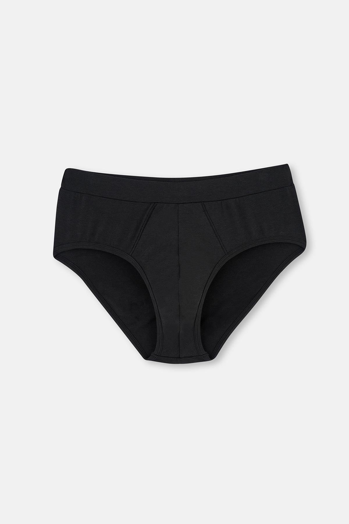 Siyah Dikiş Detaylı Kumaş Kaplama Lastikli Slip