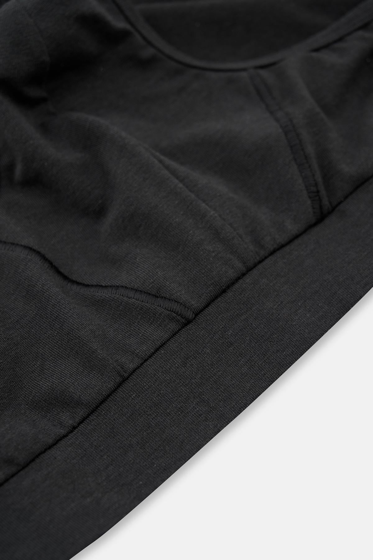 Siyah Dikiş Detaylı Kumaş Kaplama Lastikli Slip