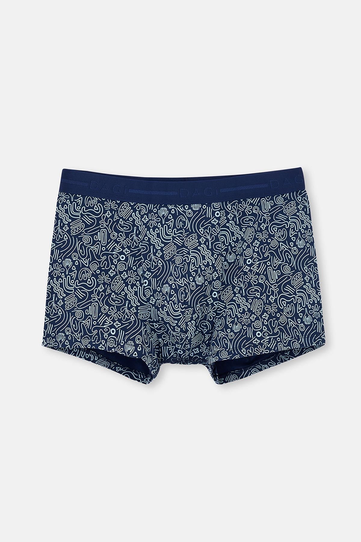 Lacivert Pamuk Desenli 2'li Boxer