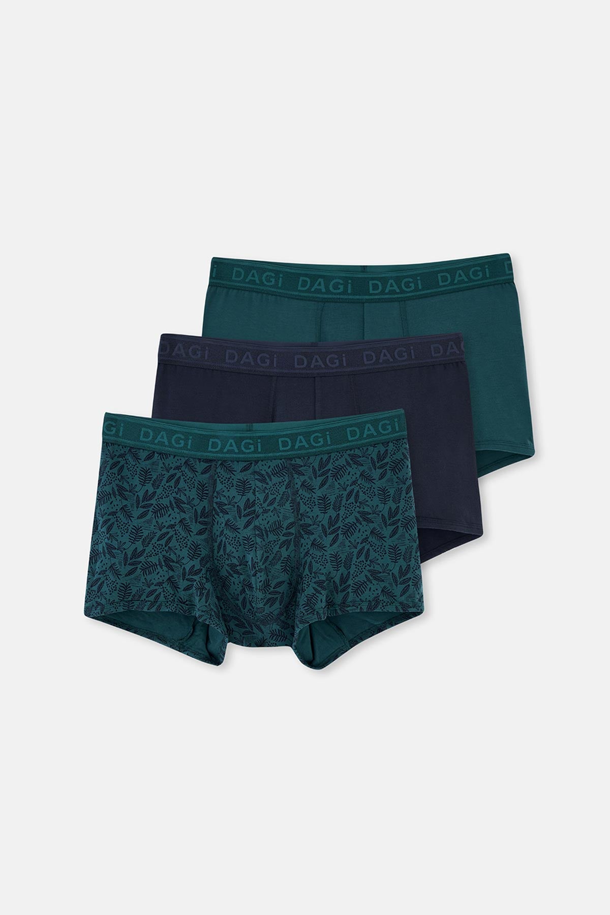 Koyu Mavi Micro Modal Desenli 3'lü Boxer