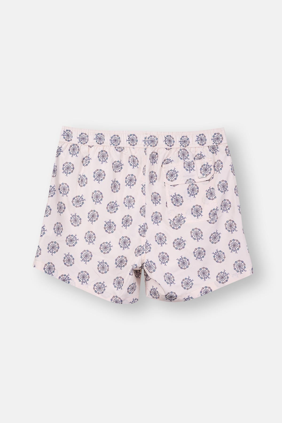 Multicolor Dönme Dolap Desenli Kısa Deniz Şortu