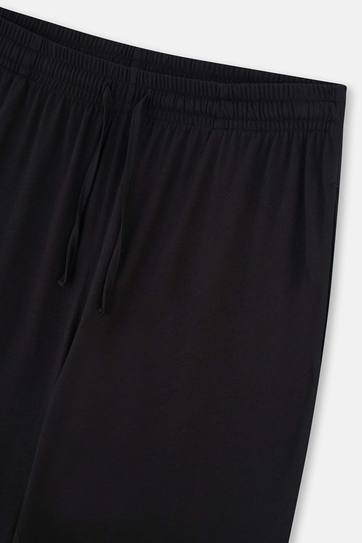 Lacivert-Siyah Pamuk Modal Örme Ikili Jogger Paça Pantolon