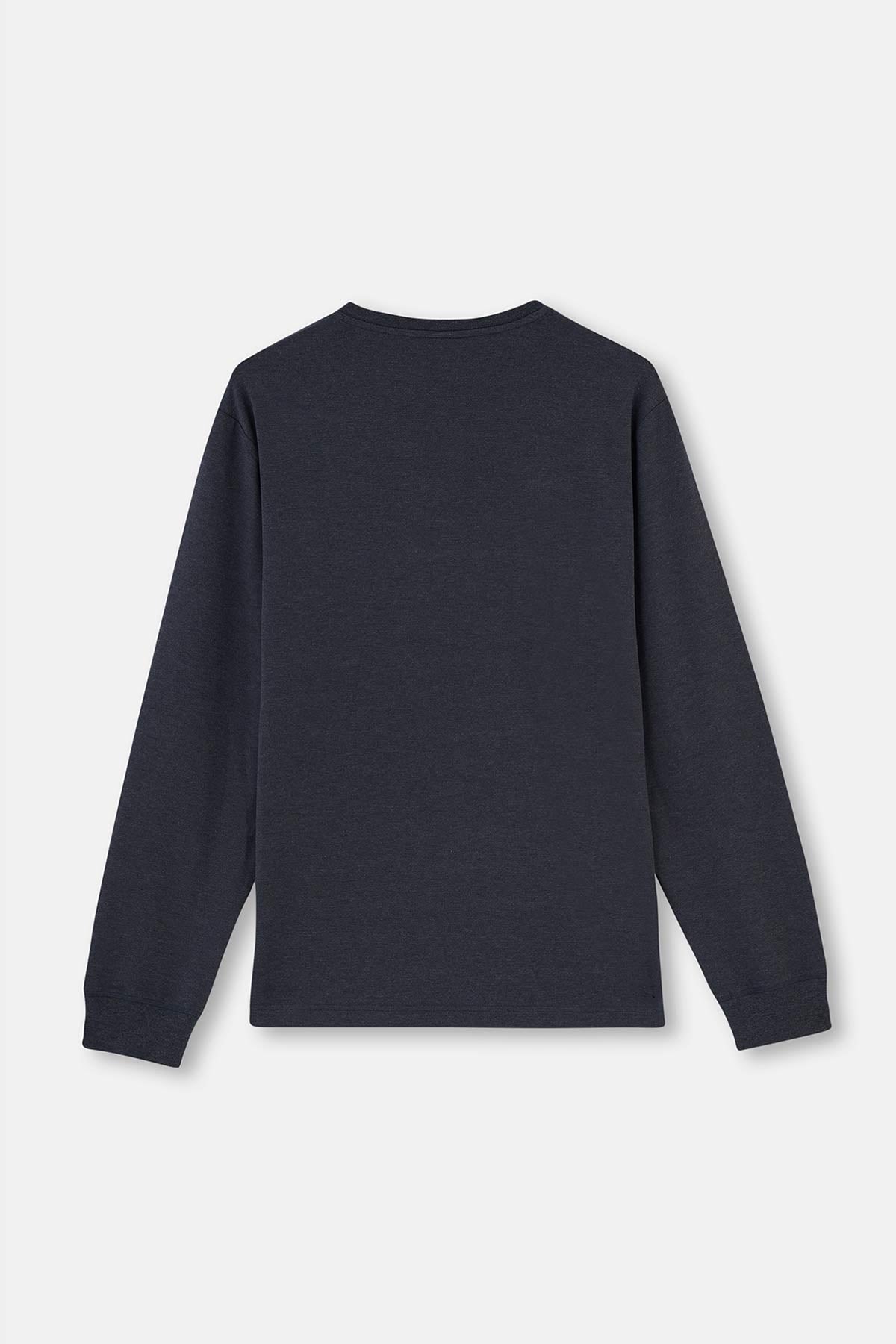 Navy HALF-PLOT REGULAR FIT EVERFRESH T-SHIRT