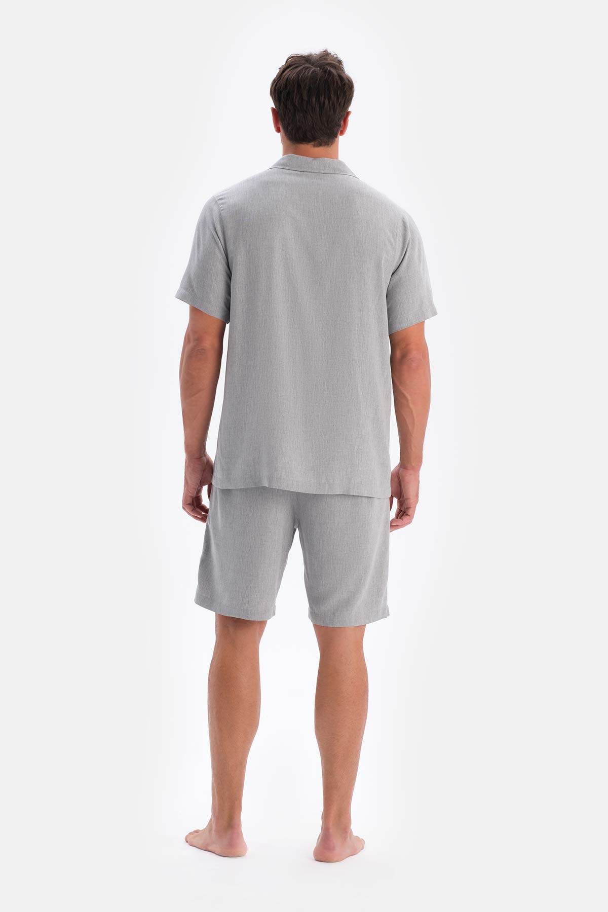 Grey SHORT SLEEVE WOVEN SHIRT WITH POCKET DETAIL