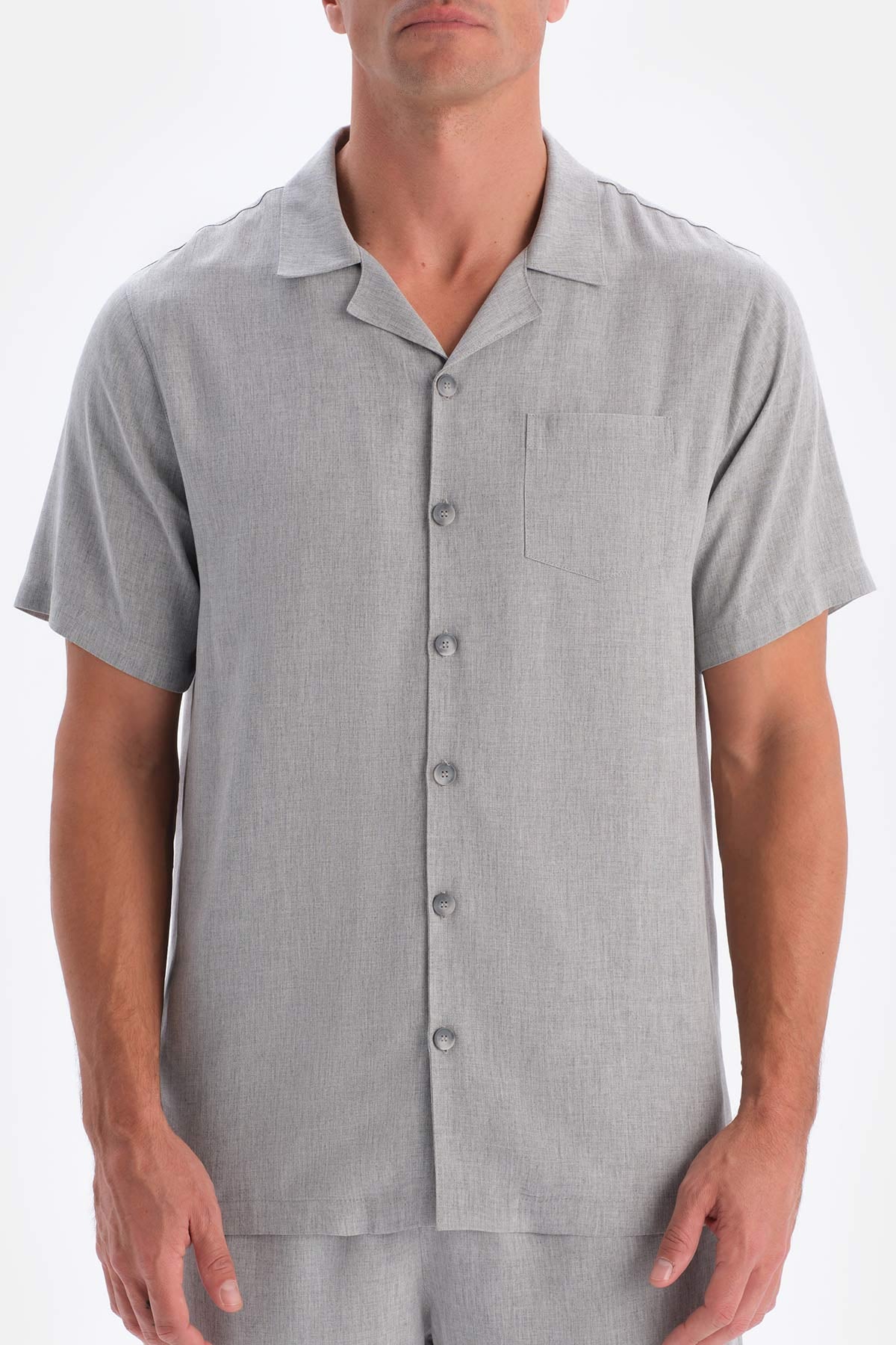 Grey SHORT SLEEVE WOVEN SHIRT WITH POCKET DETAIL