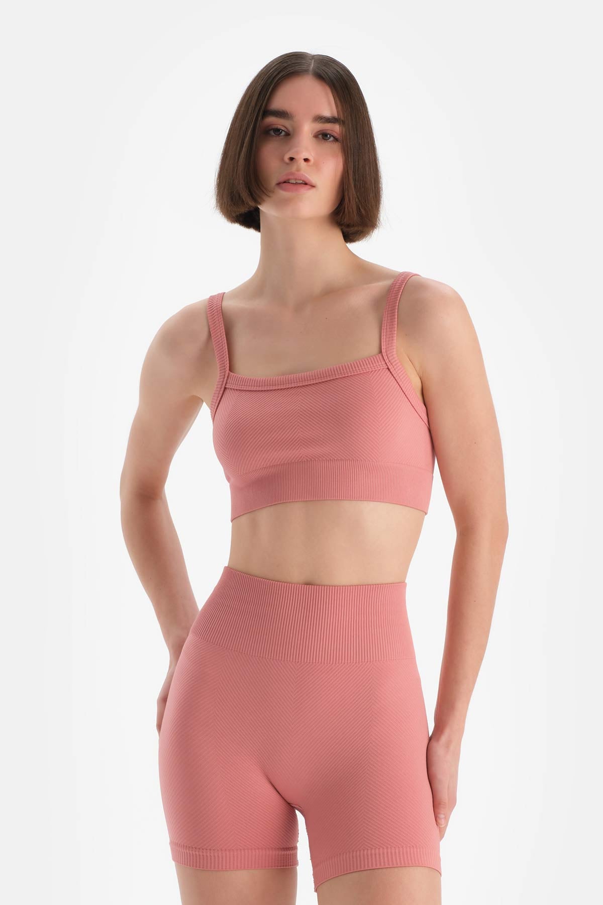 Gül Kurusu Dagi Active Kadın Kalın Askılı Seamless Sporcu Sütyeni