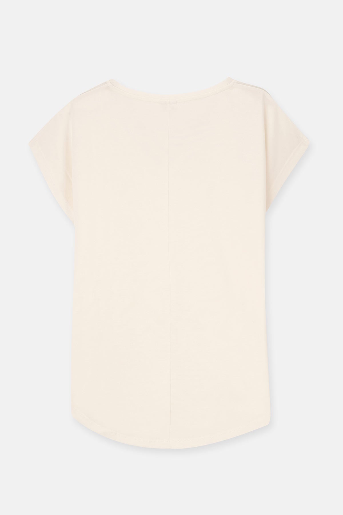 Kırık Beyaz V Yaka Cupro Tişört