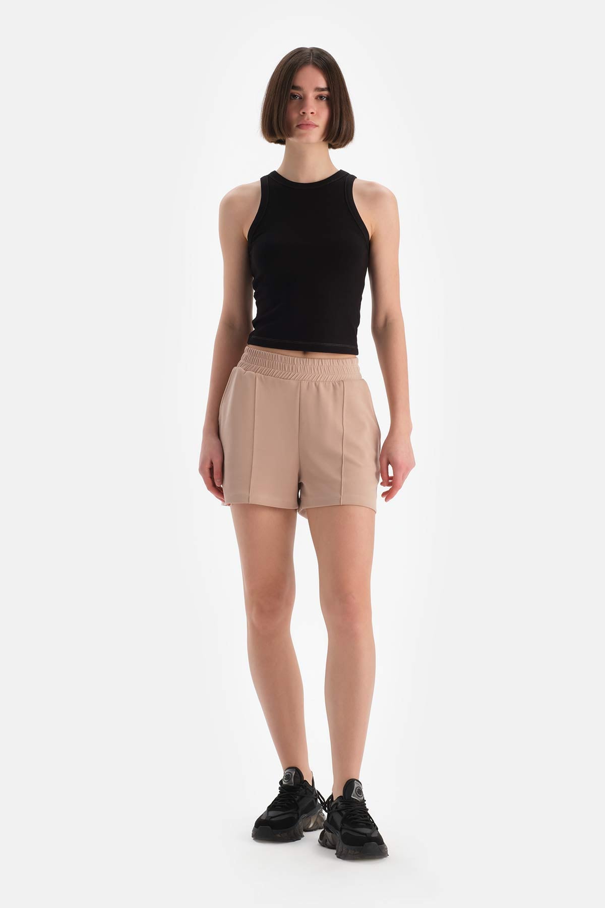 Sütlü Kahve Dagi Active Kadın Modal Nervürlü Şort