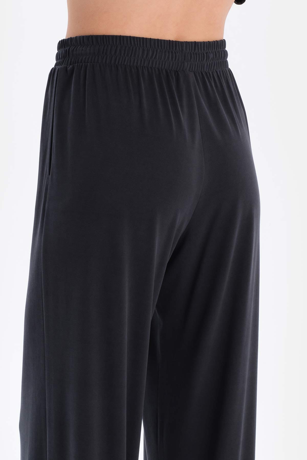 Black CUPRO TROUSERS WITH POCKETS