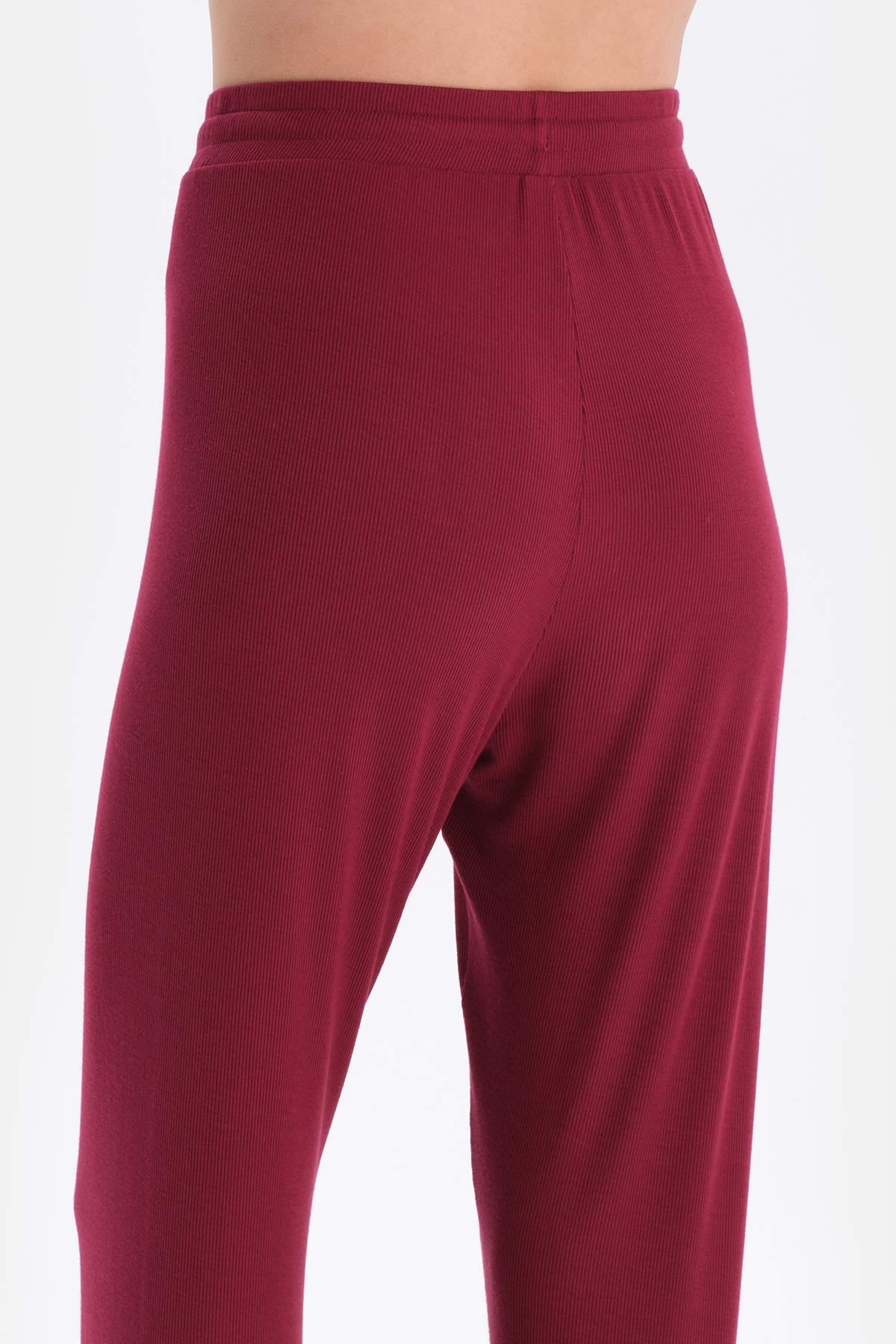 Damson RIB LONG SLEEVE VISCOSE T-SHIRT PANTS PAJAMA SET