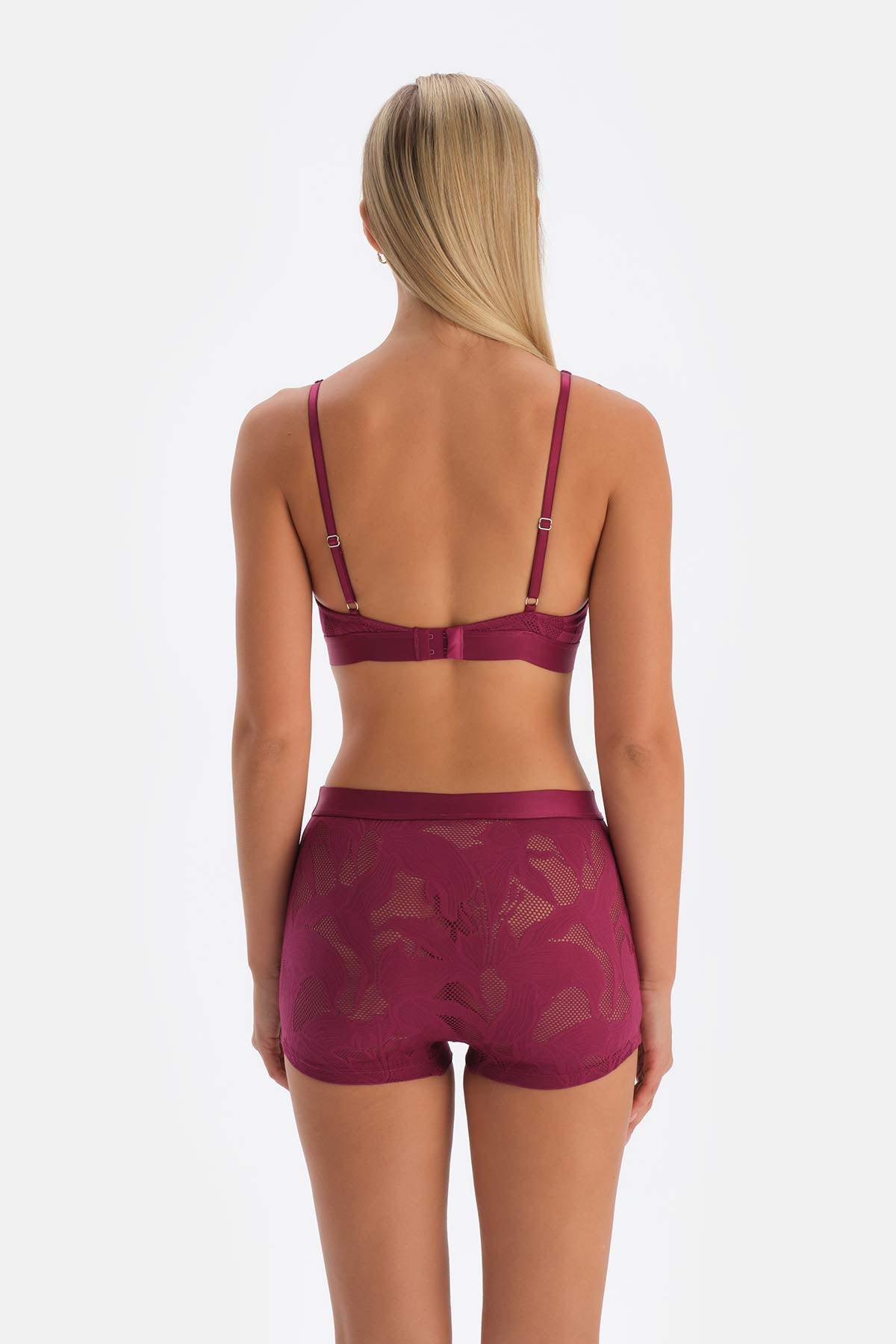 Damson TULLE DETAILED BODYSUIT