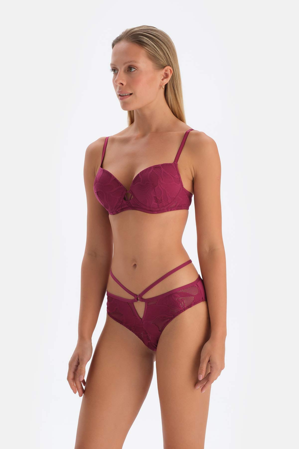 Damson TULLE DETAILED BODYSUIT