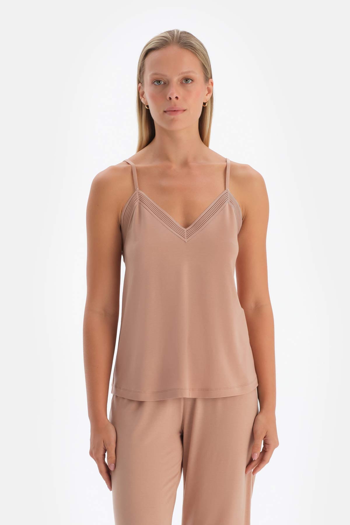 Light Brown TULLE DETAILED BODYSUIT