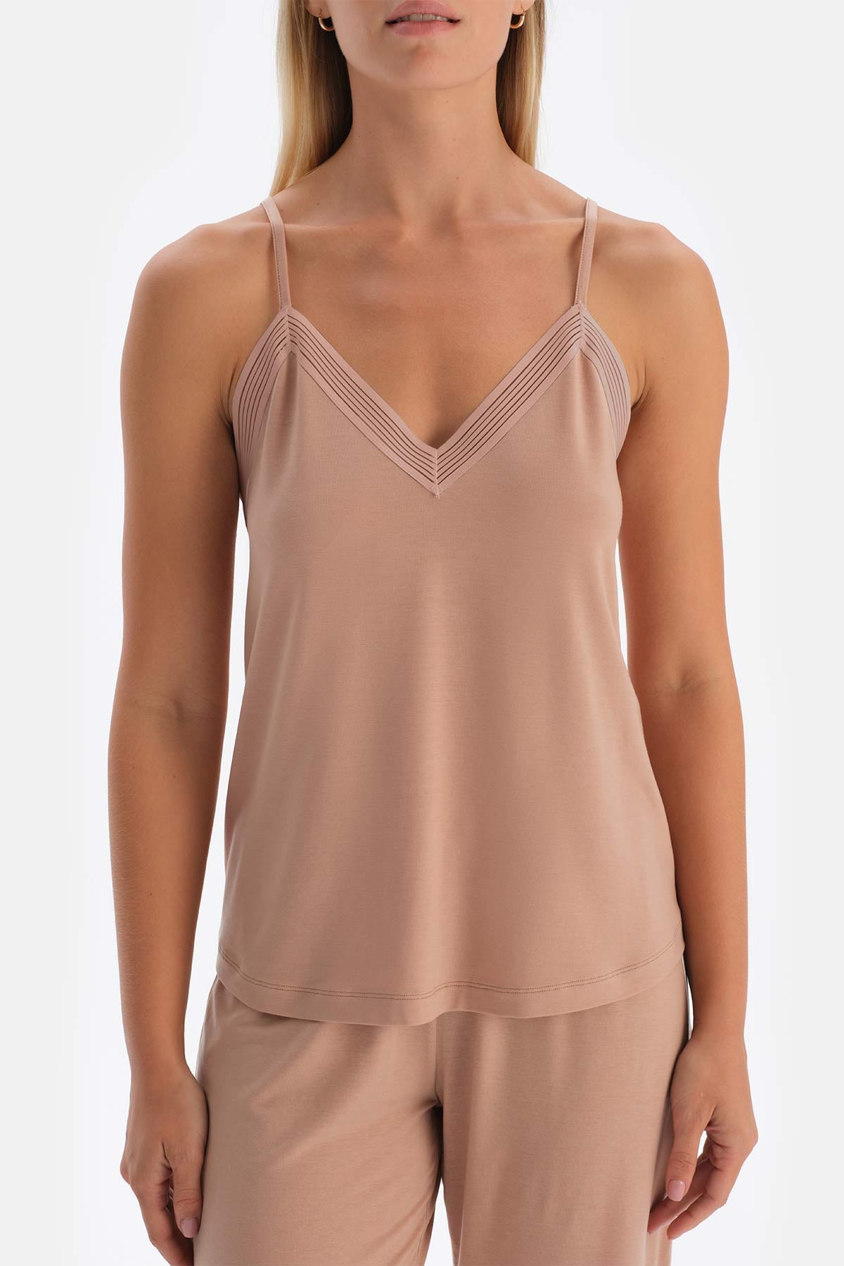 Light Brown TULLE DETAILED BODYSUIT