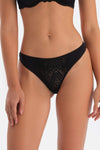 Black LACE DETAILED PREMIUM BASIC Thong