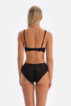 Black LACE DETAILED PREMIUM BASIC BRIEF PANTS