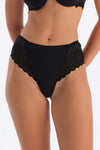 Black LACE DETAILED PREMIUM BASIC BRIEF PANTS