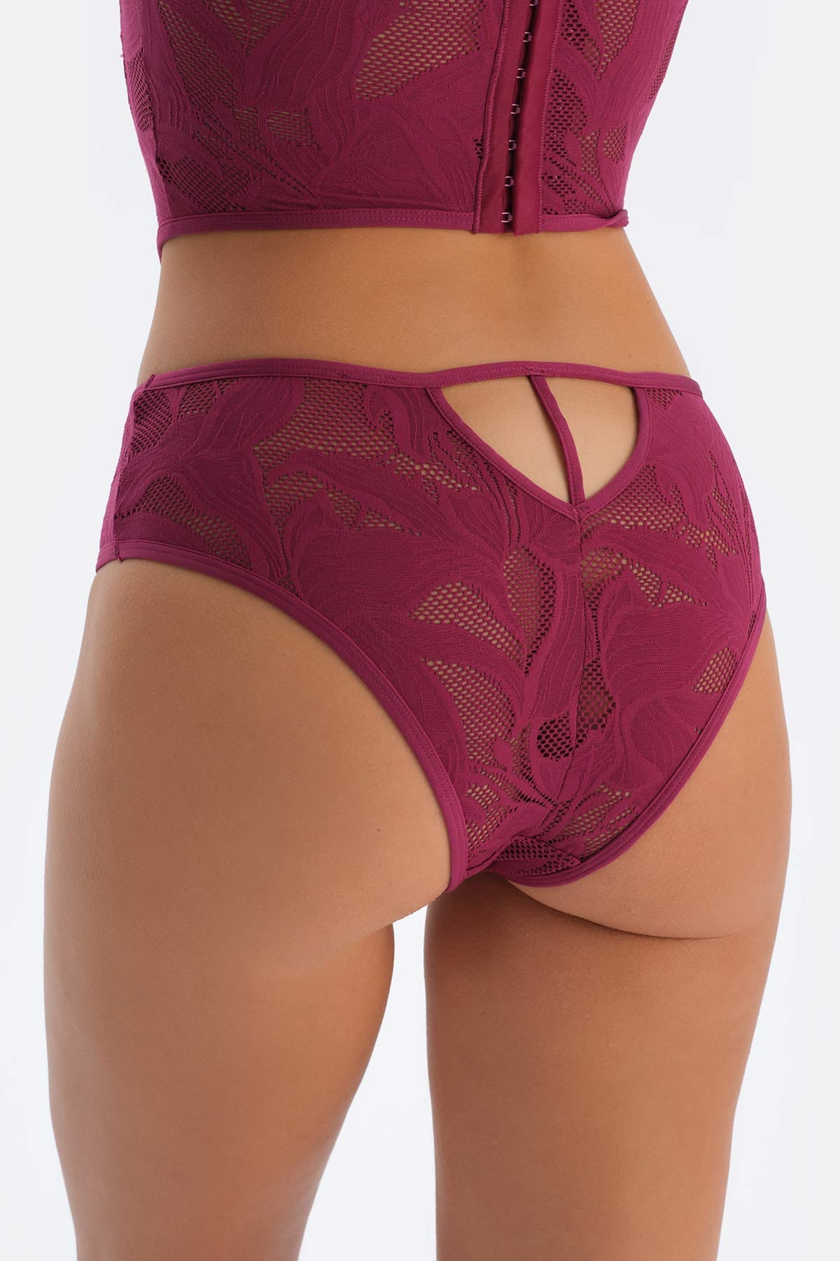 Damson TULLE DETAILED BODYSUIT