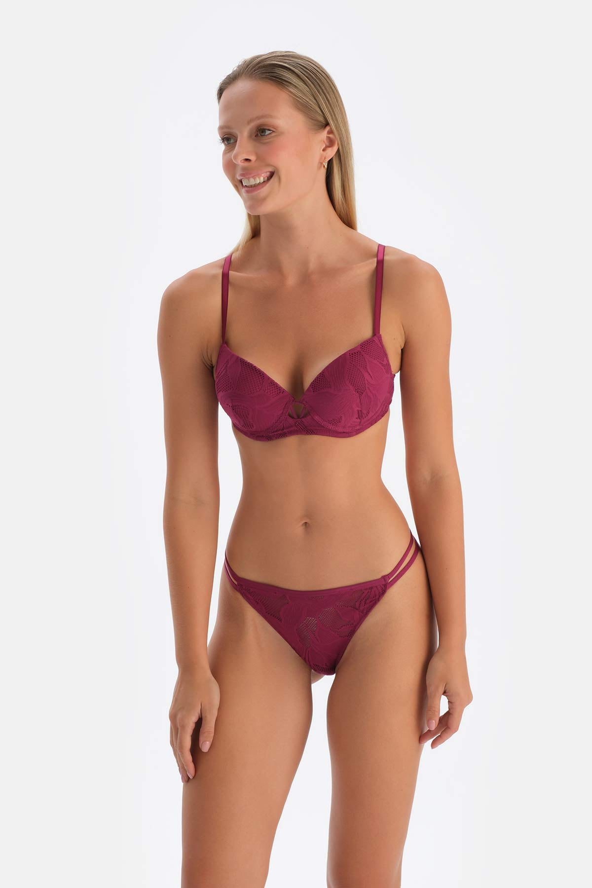 Damson TULLE DETAILED BODYSUIT