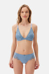 Blue TULLE DETAILED BODYSUIT