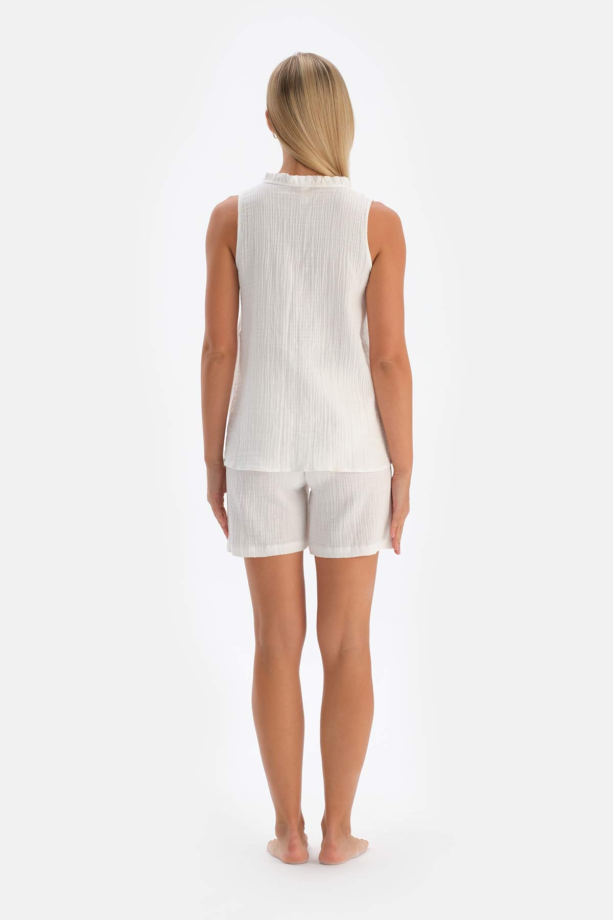 White MUSLIN MATERNITY SHORT PAJAMA BOOTS