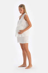 White MUSLIN MATERNITY SHORT PAJAMA BOOTS