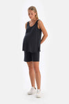 Black MODAL MATERNITY SHORTS
