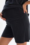 Black MODAL MATERNITY SHORTS