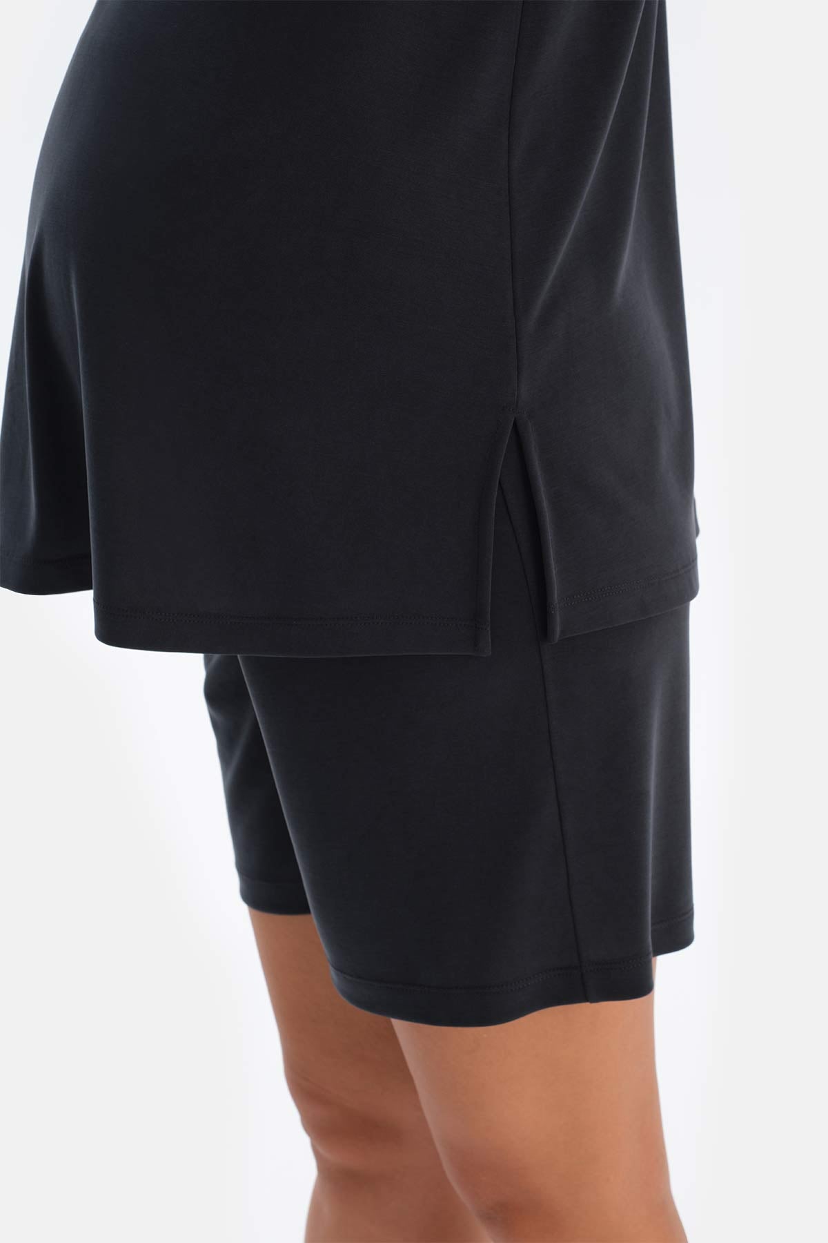 Black MODAL MATERNITY SHORTS