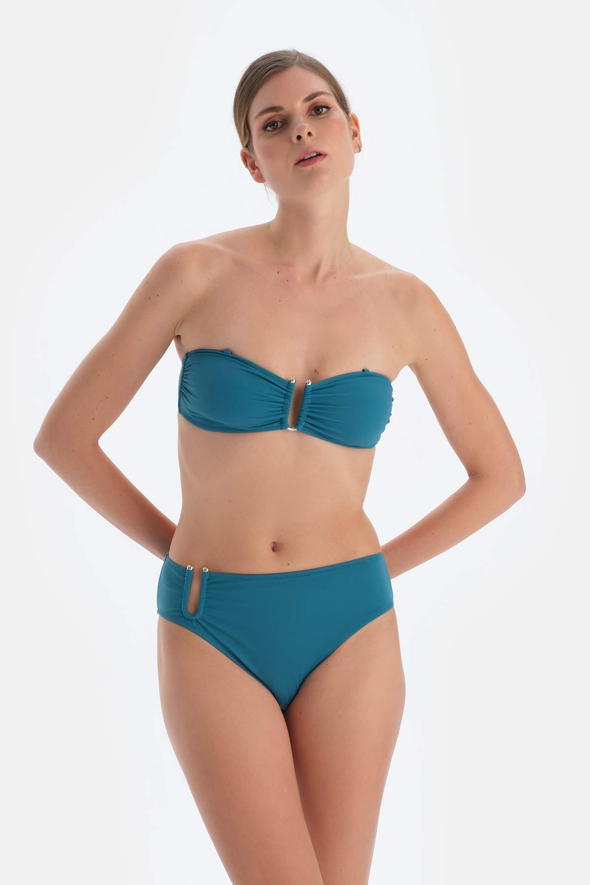 Petrol Mavi Düşük Bel Bikini Alt