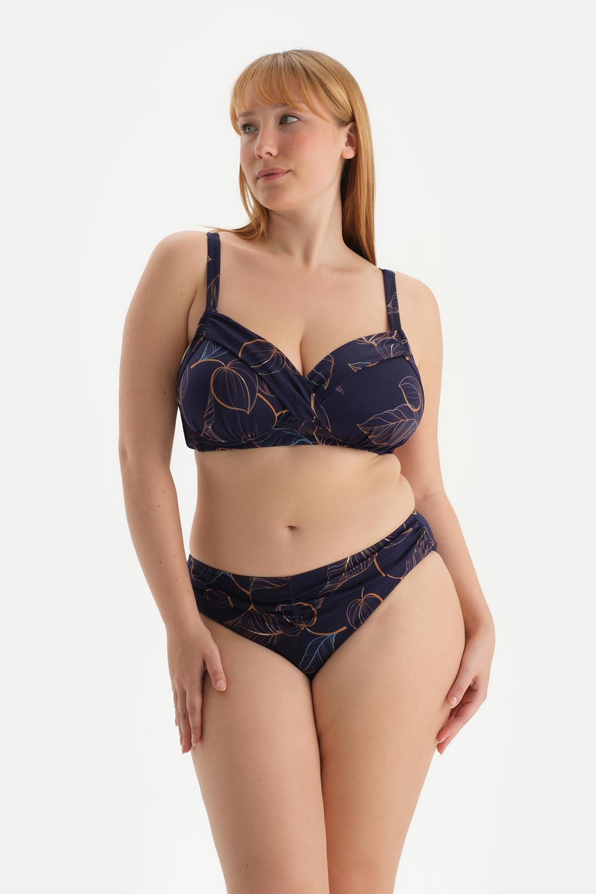 Lacivert Korseli Toparlayıcı Bikini Üstü