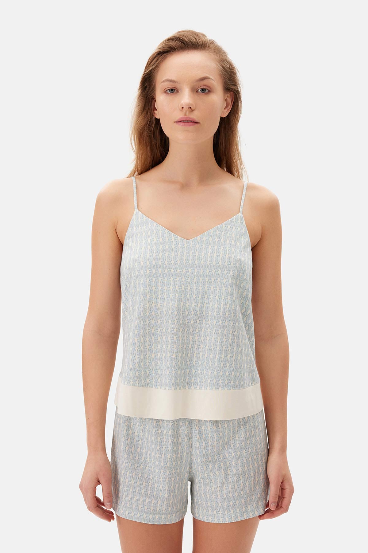 Mavi Askılı Modal Şortlu Pijama Takımı