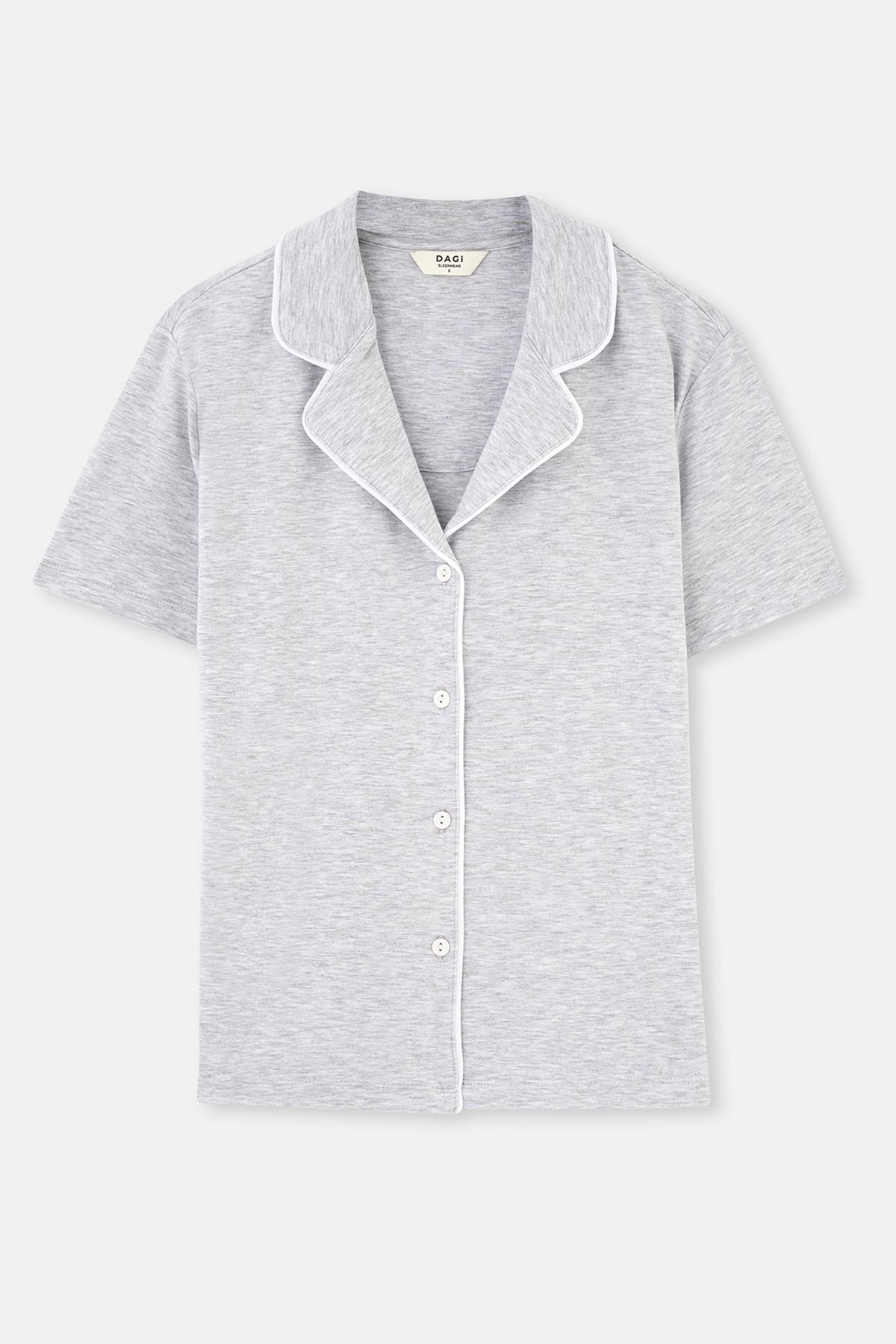 Gri Melanj Biye Detaylı Basic Şortlu Pijama Takımı