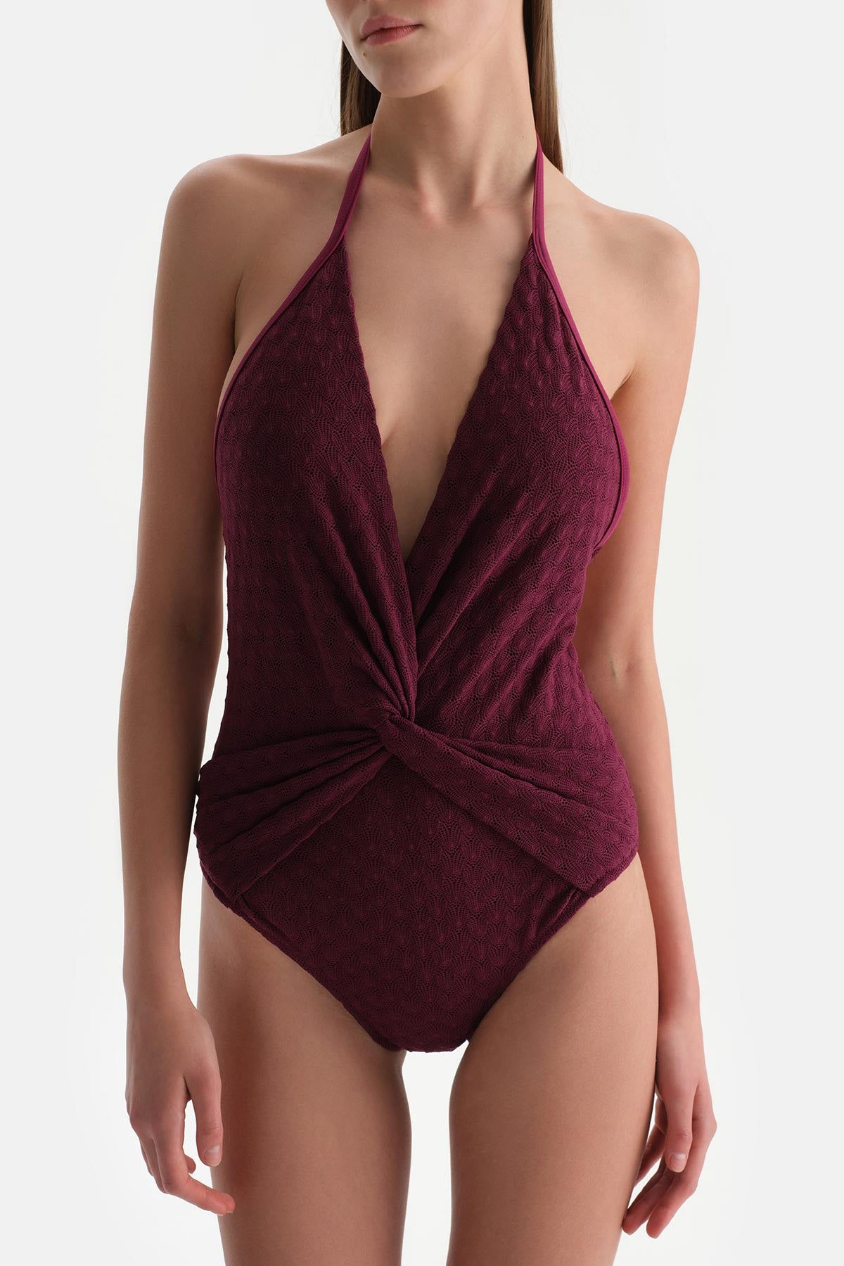 Bordo Boyundan Bağlı Mayo