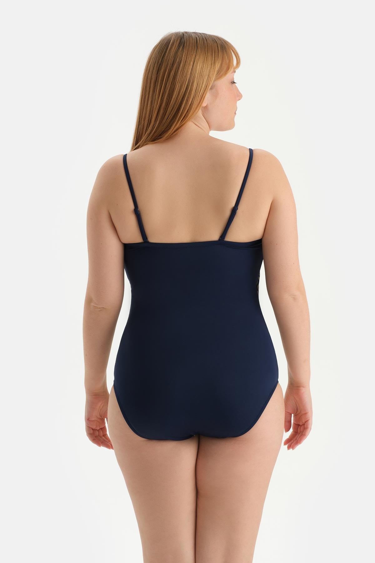 Lacivert Çıkarılabilir Askılı Korseli Toparlayıcı Mayo