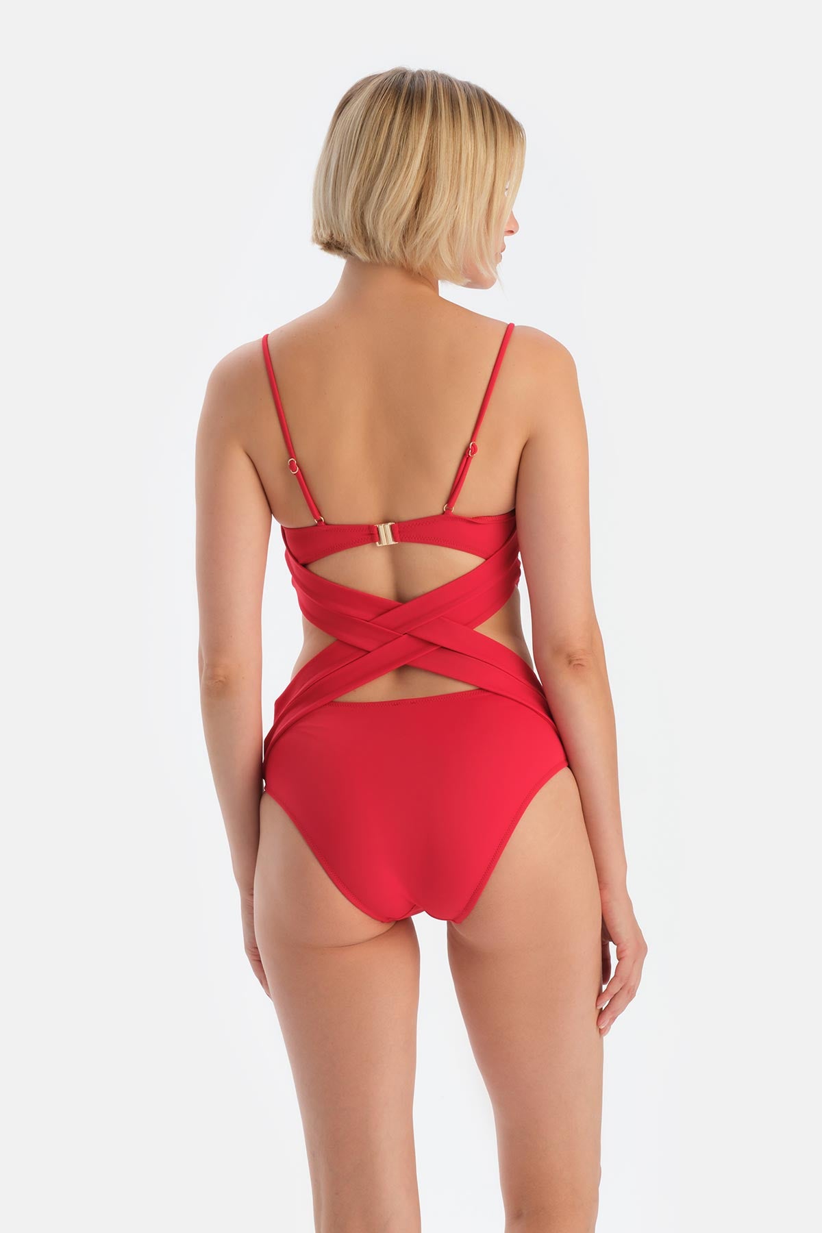 Kırmızı V Yaka Mayokini