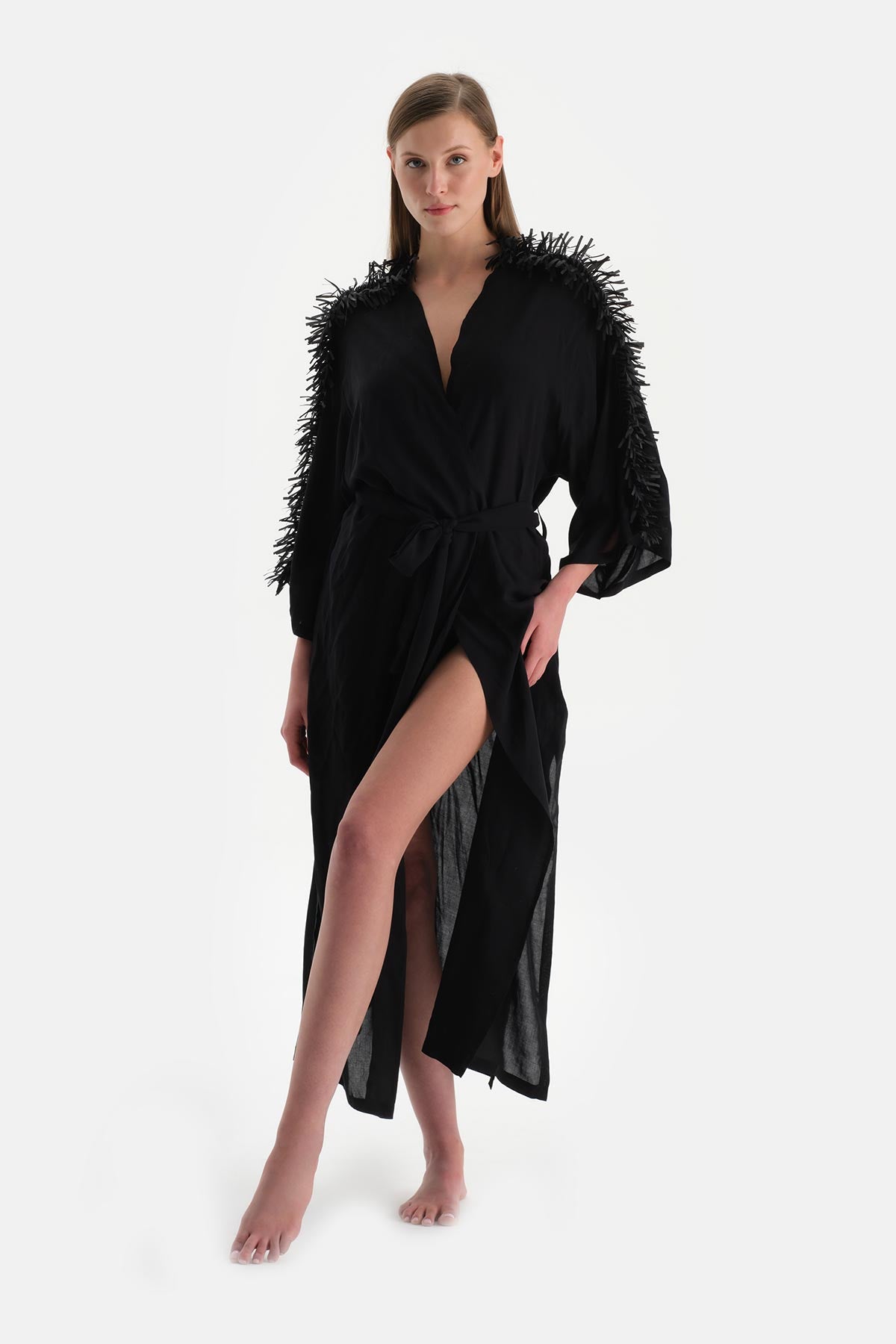 Siyah Uzun Kimono