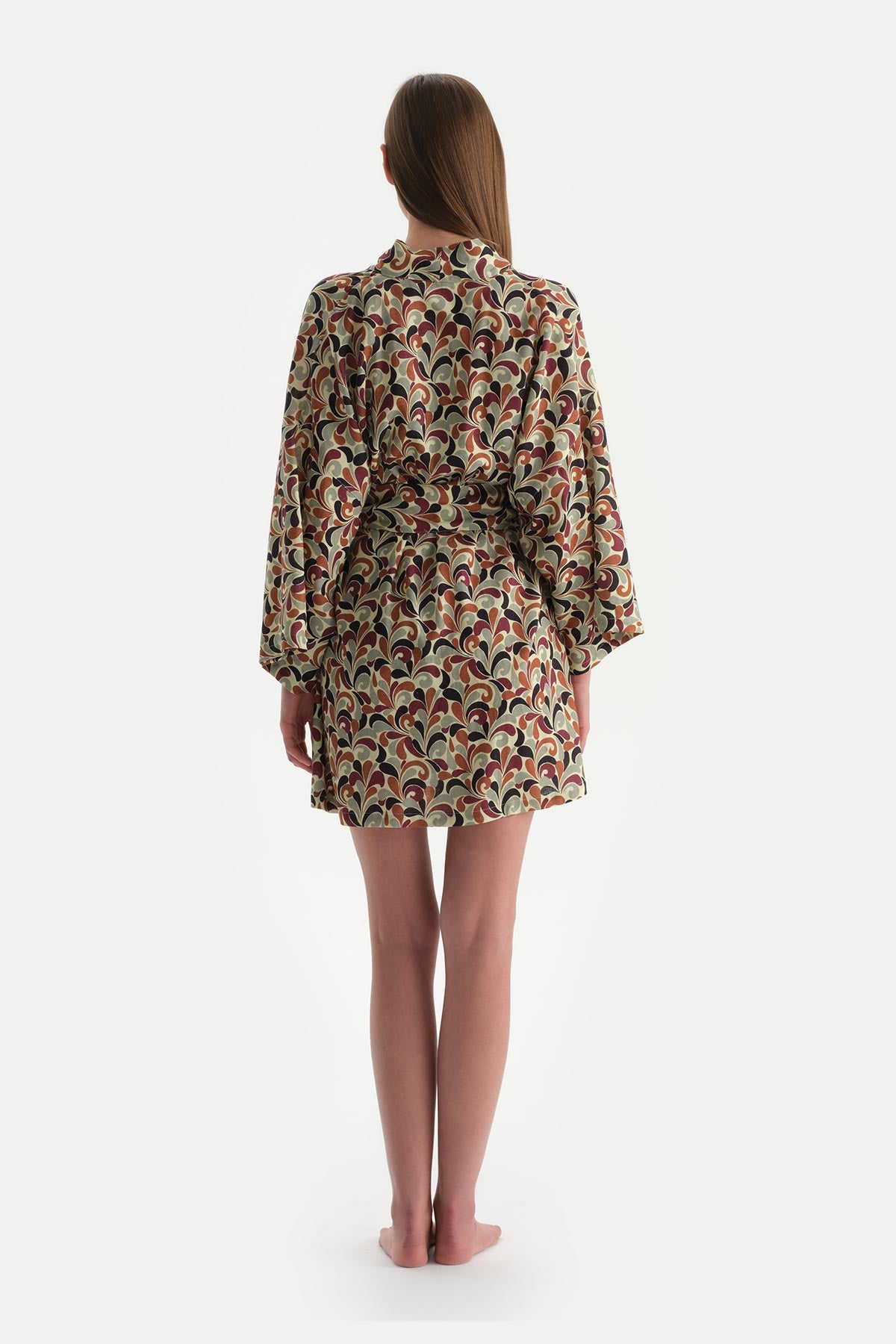 Kahverengi Kısa Kimono