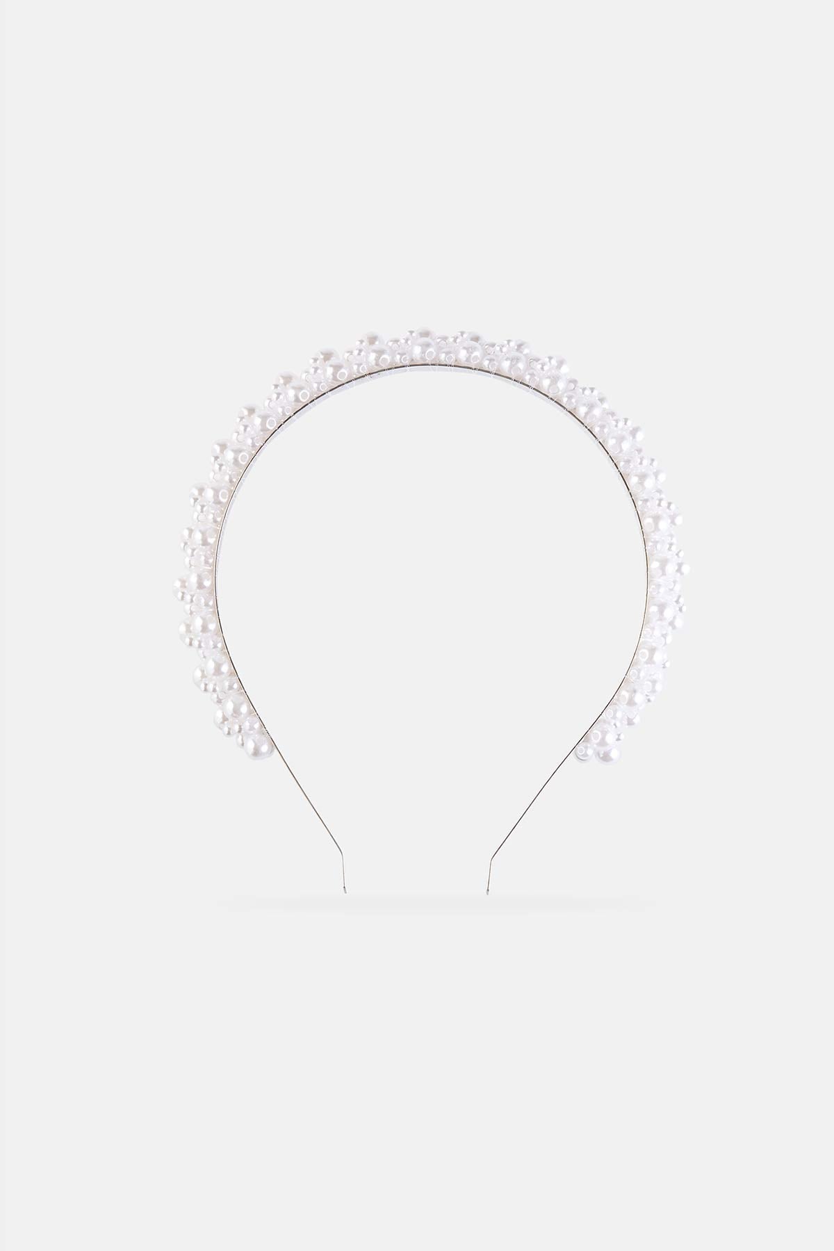 Beyaz Kadın Brıde Taç Incili