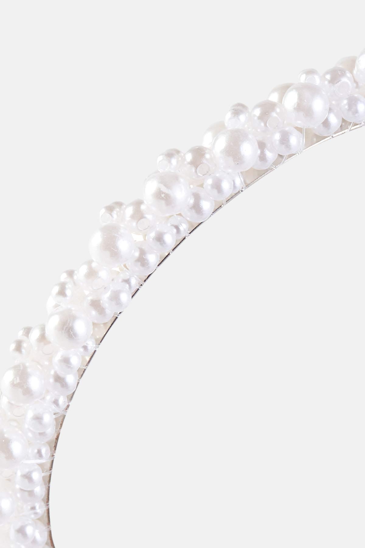 Beyaz Kadın Brıde Taç Incili