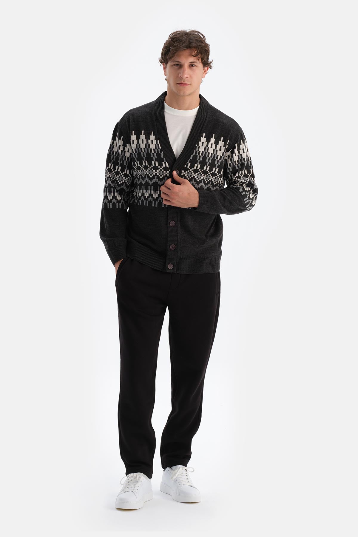 Siyah Erkek Içi Şardonlu Eşofman Altı