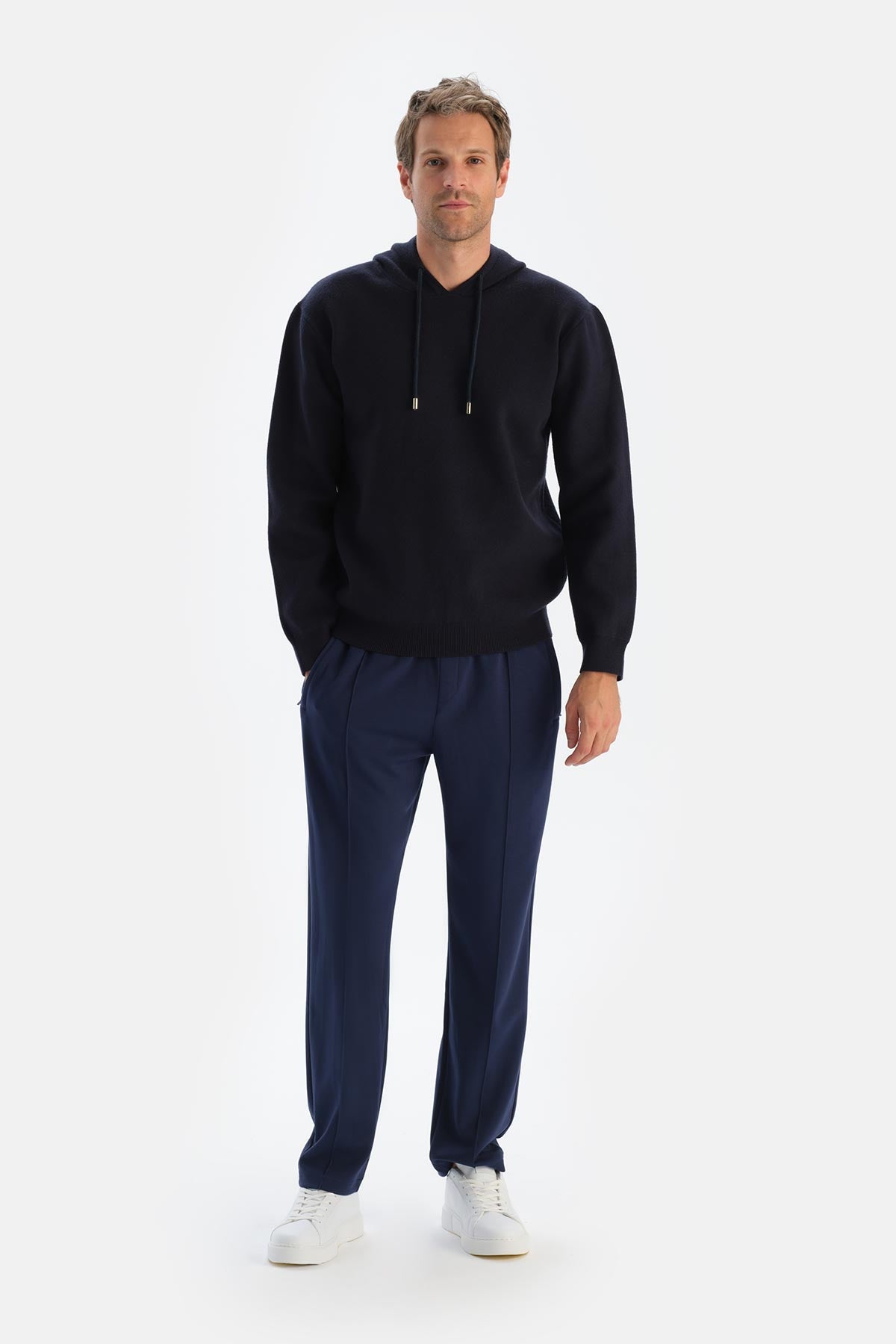 Lacivert Erkek Modal Nervür Detaylı Eşofman Altı