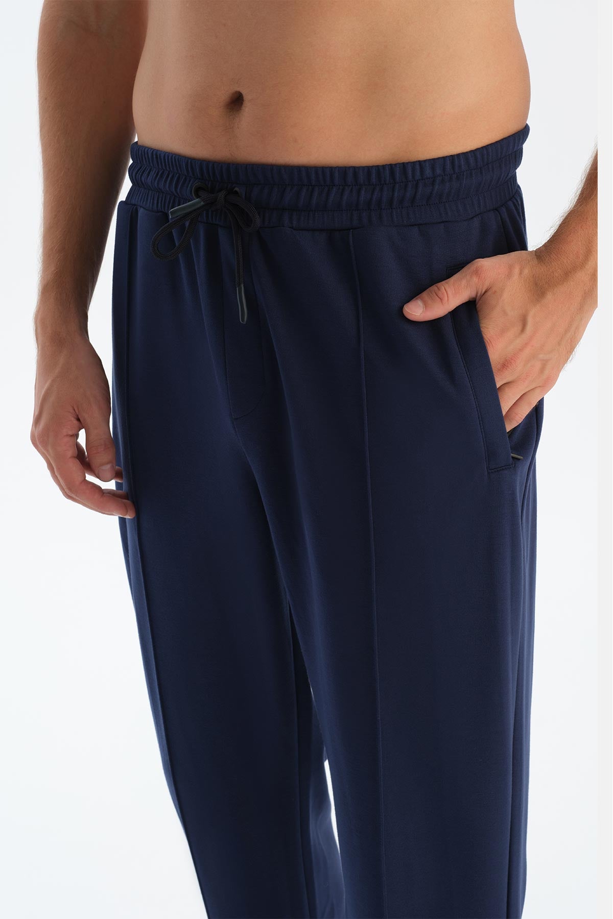 Lacivert Erkek Modal Nervür Detaylı Eşofman Altı